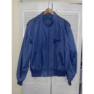 Vintage Members Only Full Zip Lined Racer Jacket Light Blue Mens SZ 44 Read!